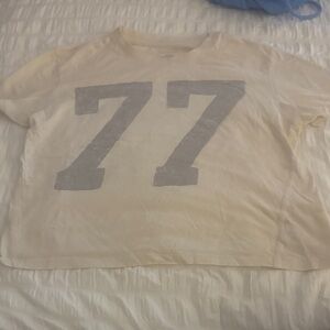 Women’s Cream Shirt with Gray Print